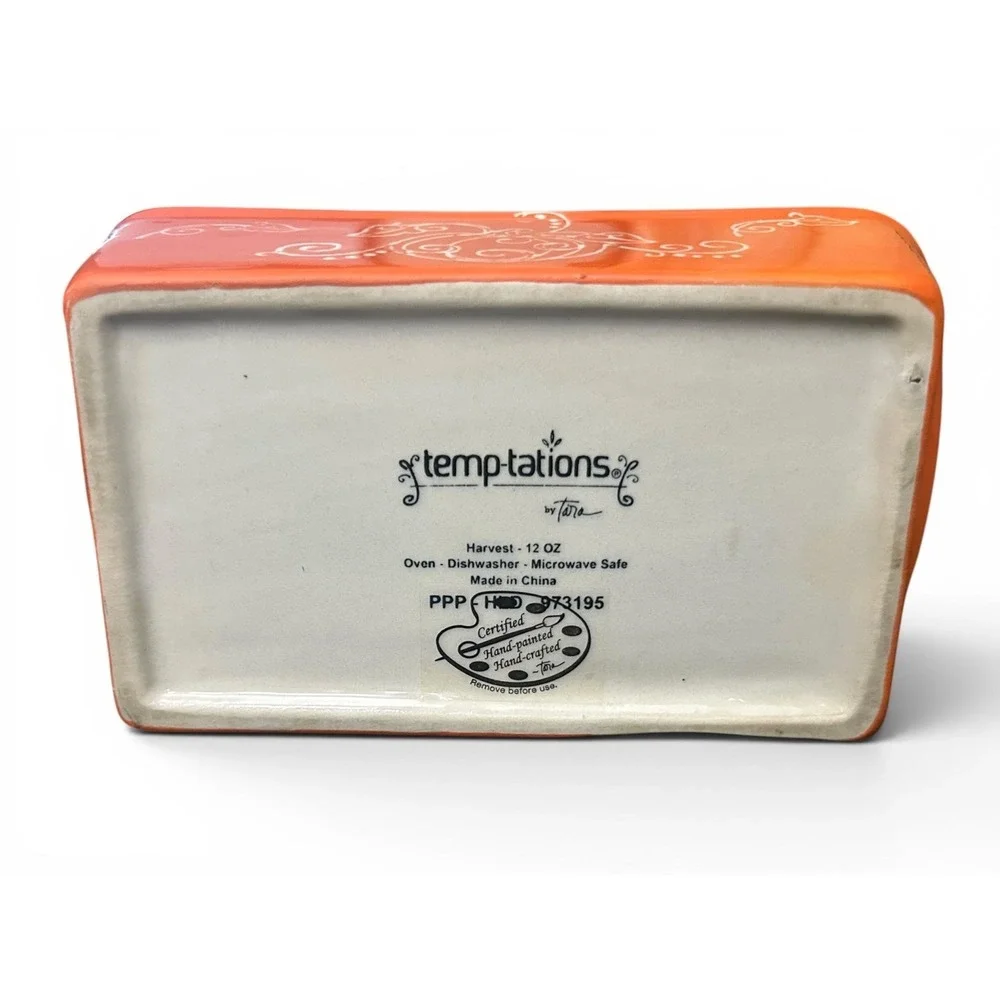 Temp-tations by Tara Harvest 12oz Mini Loaf Pan w/ Lid Pumpkin Scroll Fall NWT